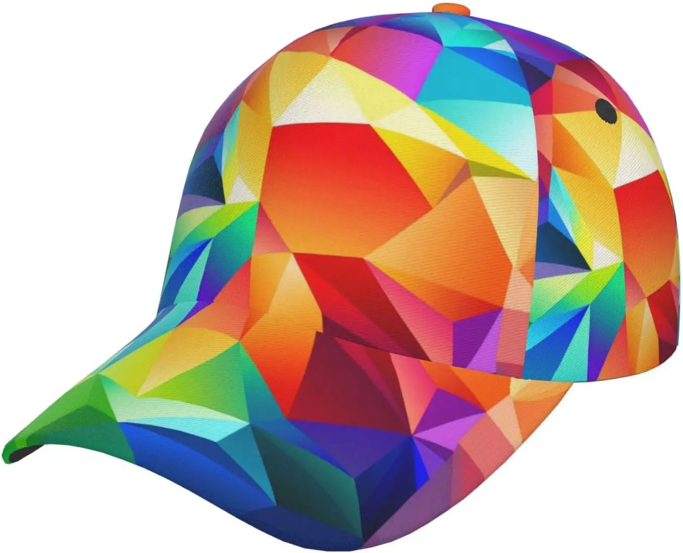 Rainbow Geometric Print Unisex Baseball Cap - Full Frame Print Design, Adjustable Size