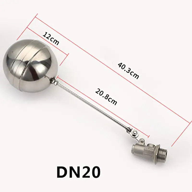 DN20 Stainless Steel Valve Core Water Tower Float Ball Adjustable Valve Rod Water Tank Liquid Level Automatic Filling Water