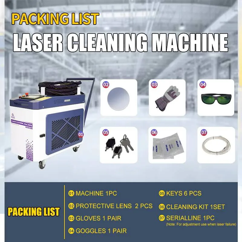 Handheld Rust Removal 1000W/1500W/2000W/3000W Max Water Cooling Metal Stainless Steel Paint Fiber Laser Cleaning Machine