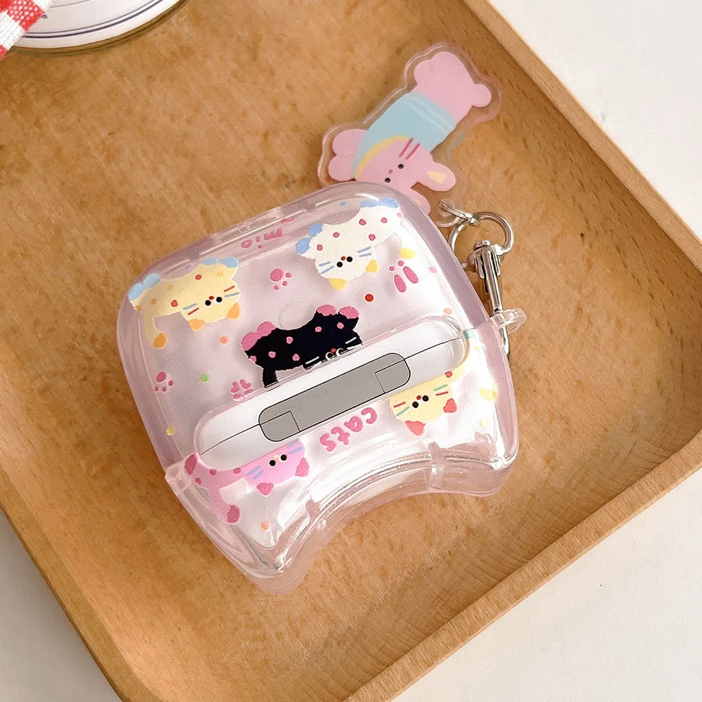 Funda de silicona transparente para auriculares, cubierta a prueba de golpes con colgante bonito para airpods 1 2 3 pro 2 2