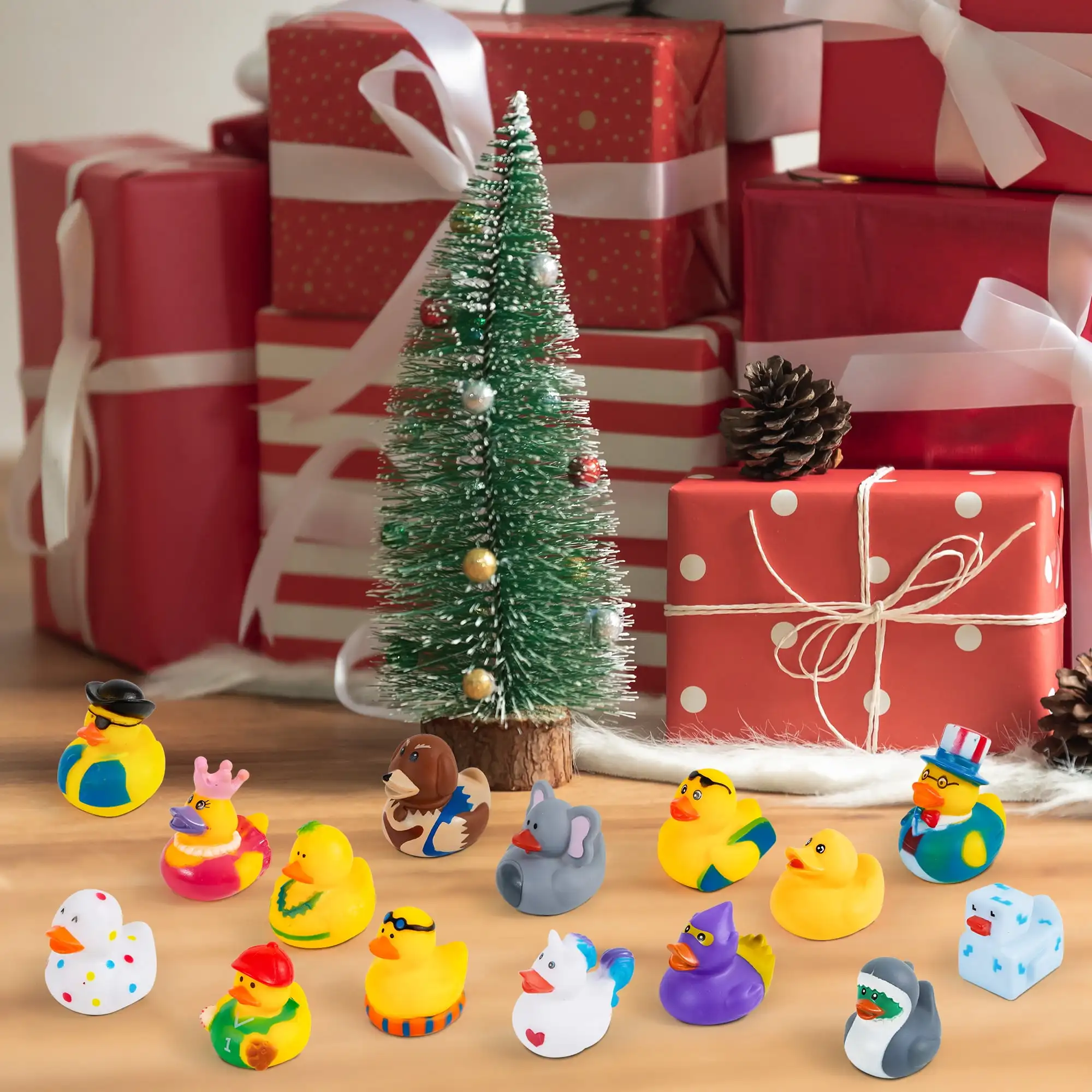 Joyfy Gumowe Kaczuszki Losowy Zestaw Mini Gumowe Zabawki Kaczuszki dla Dzieci Zabawki do Kąpieli Pod Prysznic Prezenty Urodzinowe Letnie Zabawy na Plaży i w Basenie