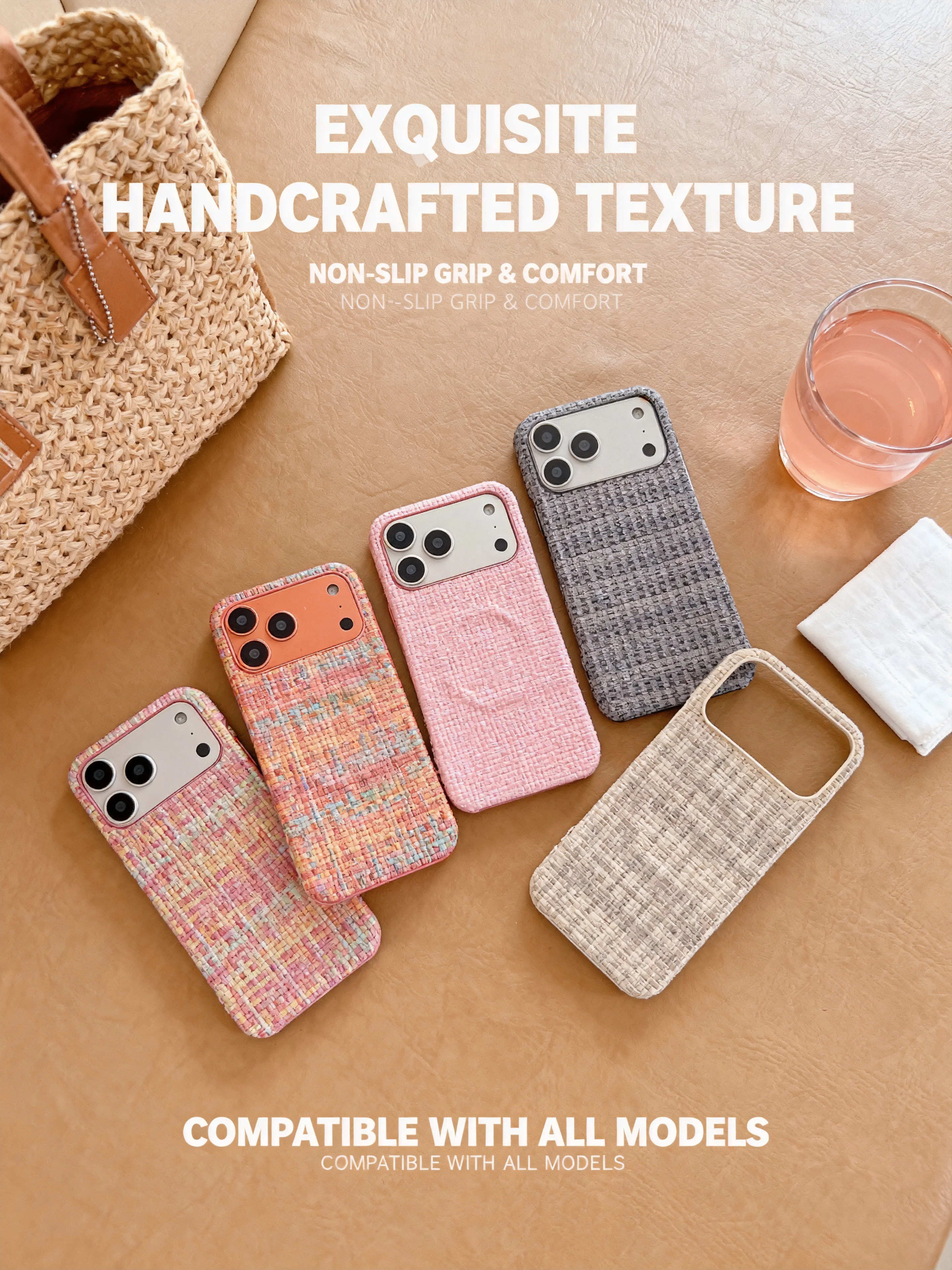 زخرفة نسيج منسوج مغناطيسي لهاتف آيفون 17 برو ماكس 16 15 14 13 برو ماكس بلس لحماية الغطاء الخلفي جراب هاتف