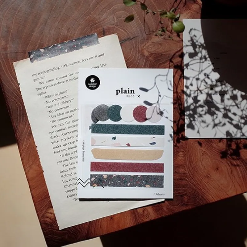 Suatelier zwykły naklejki na etykiety okrągły sześciokątny pasek papieru Scrapbooking materiał Journal DIY dekoracyjne Notebook naklejka indeksu