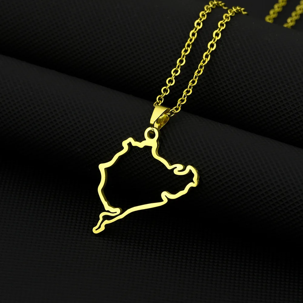Cross-border hot-selling accessories New stainless steel German car styling racing road Nürburgring pendant necklace jewelry