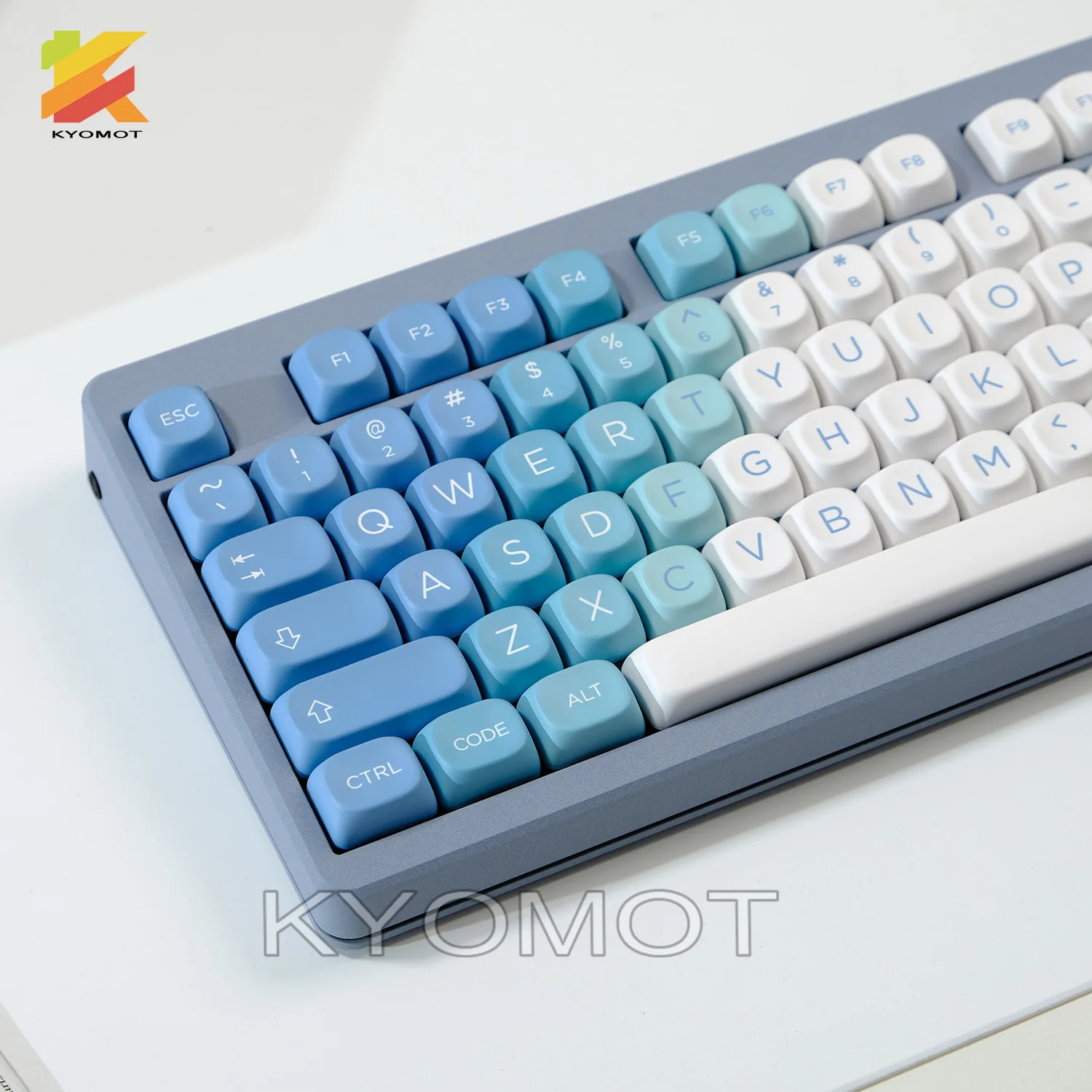 KYOMOT 1 Set GMK 125 Keys Yeti Keycaps Dye Sub PBT MOA Profile Gradient Keycap for MX SWitch DIY Mechanical Gamees Keyboard Caps