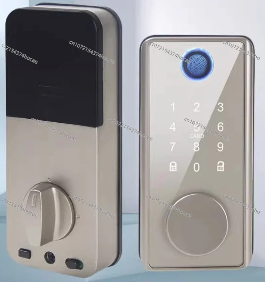 Fully Automatic Smart Door Lock Fingerprint Password Card Key Unlock Simple Style Security Deadbolt