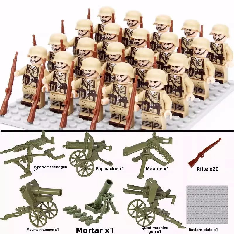 Zweiter Weltkrieg Militär-Bausteine, Puppen, Figuren, Menschenähnliche Puppen, Spielzeug, Schwere Waffen, Geburtstagsgeschenke, Zeichentrickfiguren. – Detail 5