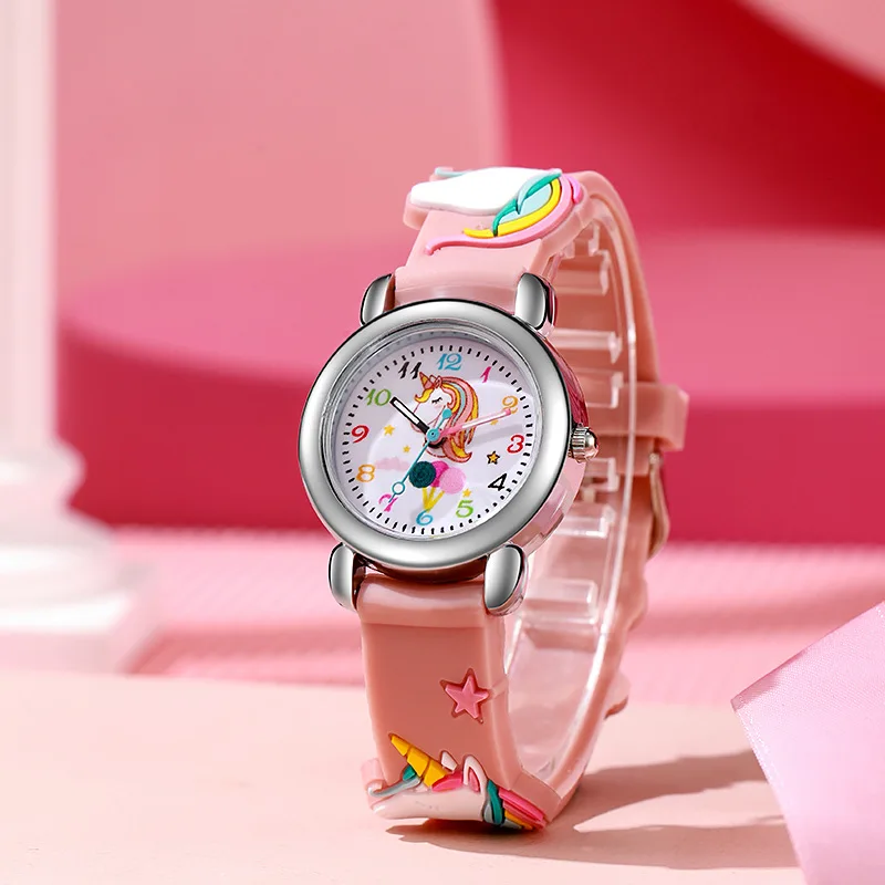 Children\'s Watch Boys and Girls 3D Cartoon Quartz Watches Children Wrist Watches Kids\' Cute Unicorn Quartz Wristwatches