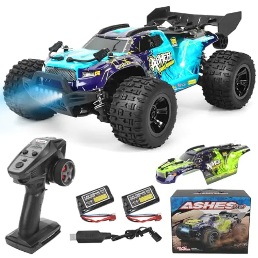 

1:18 Scale All-Terrain RC Car for Adults - 40+KM/H High Speed 4WD Off-Road Remote Control Truck with 2 Rechargeable Batteries 2
