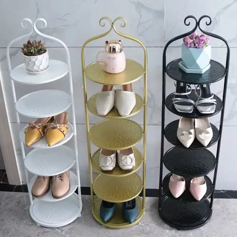 Nordic Simple Iron Art Shoe Rack Narrow Multi-layer Dust-proof Space-saving for Home Dorm Doorway