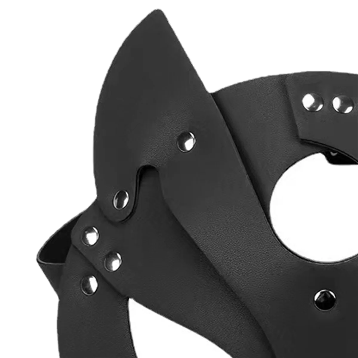 Women Cats Mask Half Face Cats Mask Leather Cats Ears Mask Cosplay Costume Accessory,Black HOT