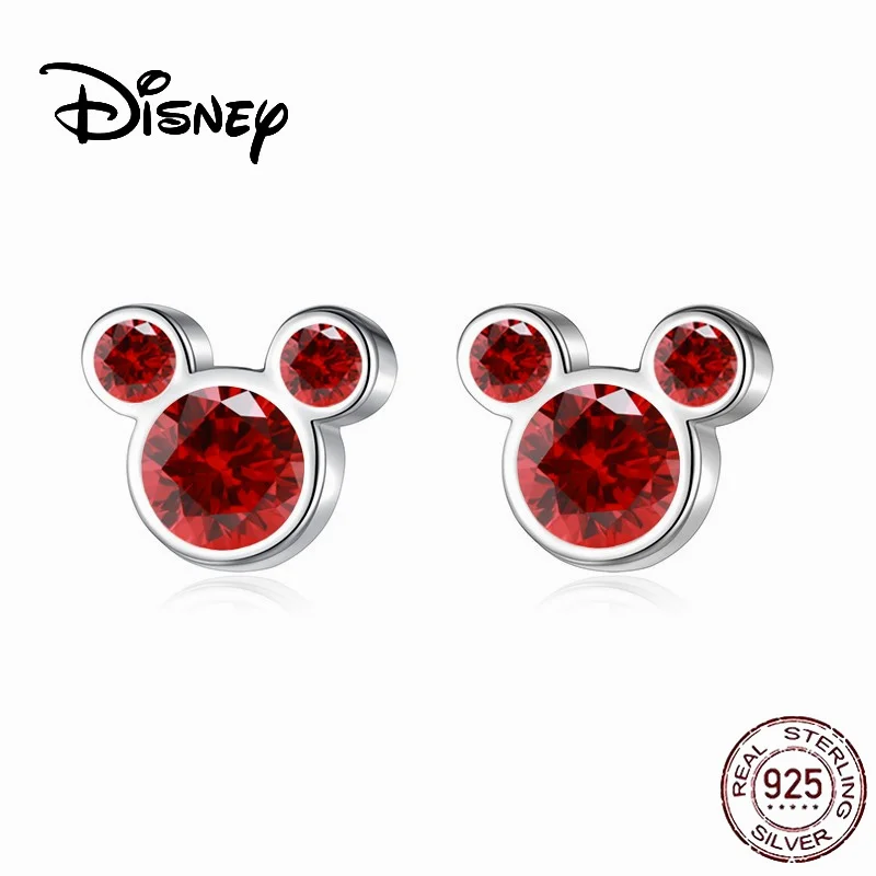 Pendientes de Mickey Mouse de Disney de Plata de Ley 925, pendientes de Mickey de la serie Mickey, pendientes de estrella de Plata de Ley para mujer