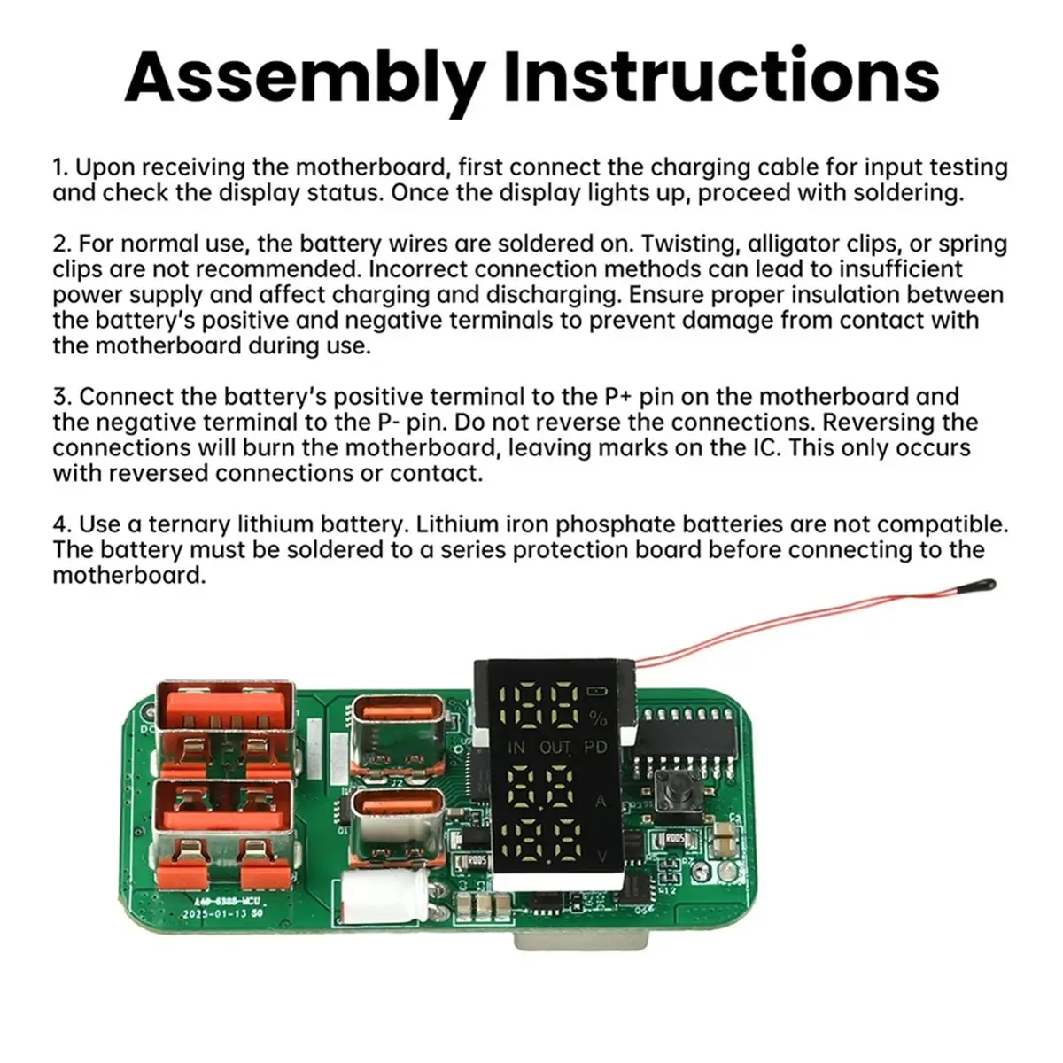 (A23G) PD45W Bidirektionales Schnelllademodul für mobile Stromversorgung, 3S Batterieschutzplatine, Powerbank DIY-Modul