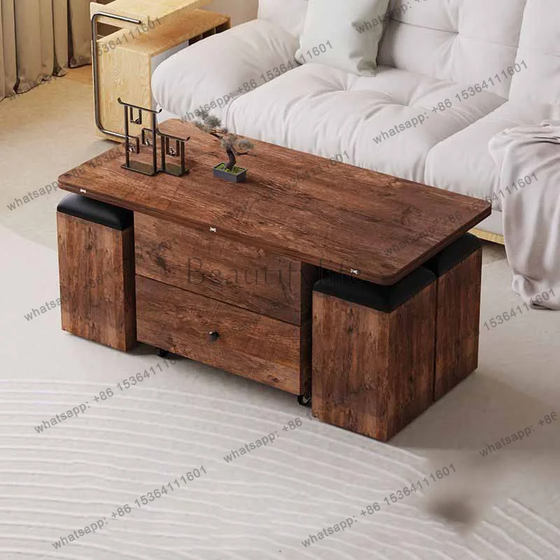 PG Classy Chinese Coffee Tables Luxury European Designer Foldable Coffee Tables Adjustable Wood Stolik Kawowy Furniture Home