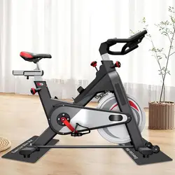 Bike Mat Indoor Floor Protector Mat For Fitness Non-slip Elliptical Treadmill Mat 3mm Thick Set Of 2 Exercise Bike Trainer Mat