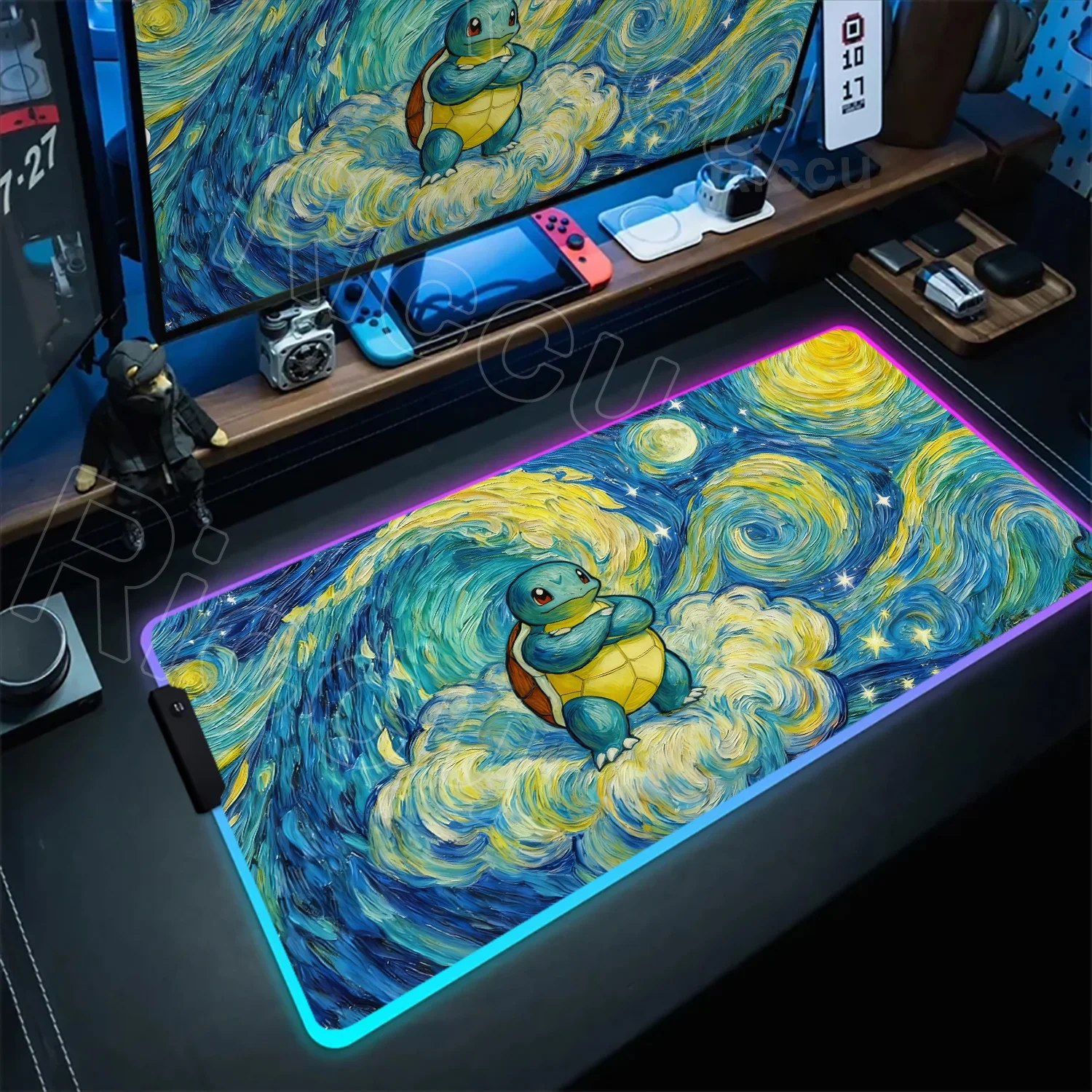 

RGB Anime Mouse Pad Gamer Gaming Laptop Cute Pokemon Mousepad Kawaii Squirtle Mouse for Computer Offices Accessories Mouse Mats