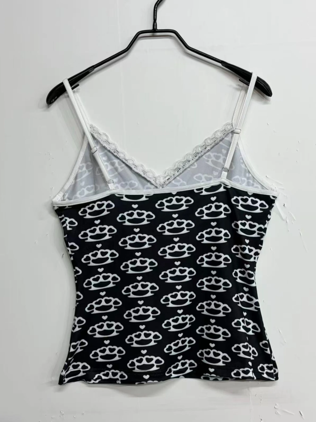 Y2K Damen Sommer Goth Print Süßes Tanktop Harajuku Ärmelloses Crop Off-Shoulder Trägertop Camisole Baby Tees Weste 2000er Jahre Kleidung – Detail 6