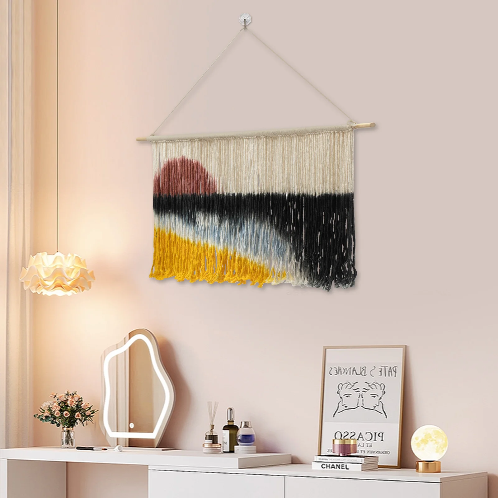 Wall Hanging Art Decor Macrame Hanging Modern Sunset Pattern Tapestry 43