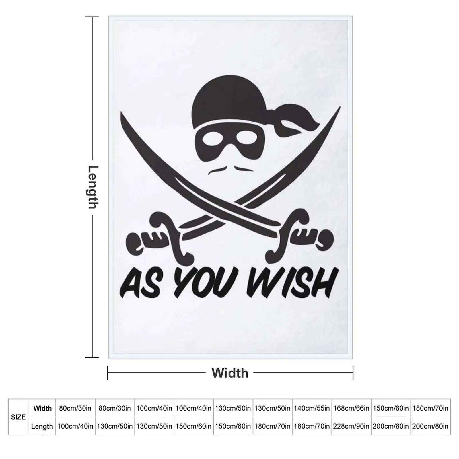 Dread Pirate Roberts As you Wish Throw Blanket couch cozy soft plush fuzzy picnic outdoor blanket