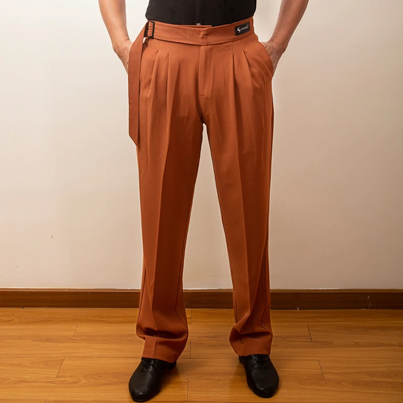 Pantaloni da ballo latino da uomo abbigliamento da ballo per sala da ballo Cha Cha Rumba pantaloni da ballo per Salsa abbigliamento da pratica maschile valzer Tango Wear NV17978