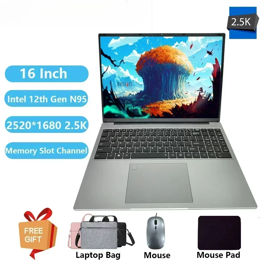 Greatium-ordenadores portátiles XU160 para juegos, Notebook con Windows 11, Netbook de 16 pulgadas, 2,5 K, Ultra 12th Gen, Intel Alder N95, 32GB, DDR4, 2TB, WiFi, Ultrabook