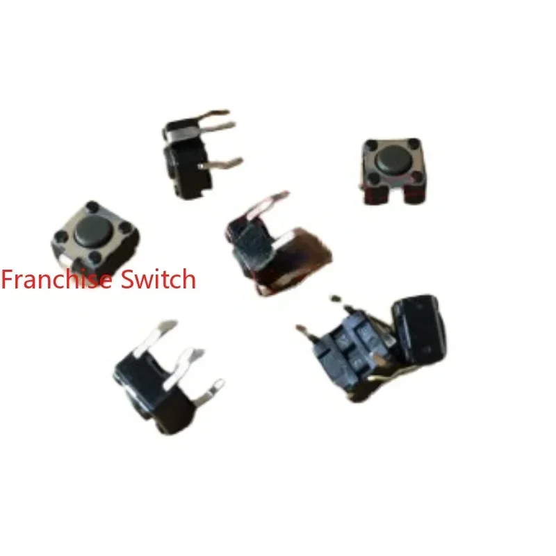 10PCS Light Touch Switch 6*6*4.3MM Button Micro Direct Insertion 5-pin Brown Handle With Grounding Pin