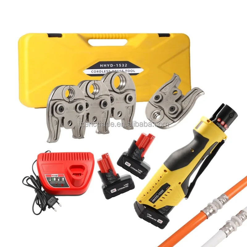 

GLAM HHYD-1532 Electric Hydraulic Cordless PEX Tube Crimping Tool With Compact Steel ProPress Jaw 16-32mm For HVAC/Plumbing