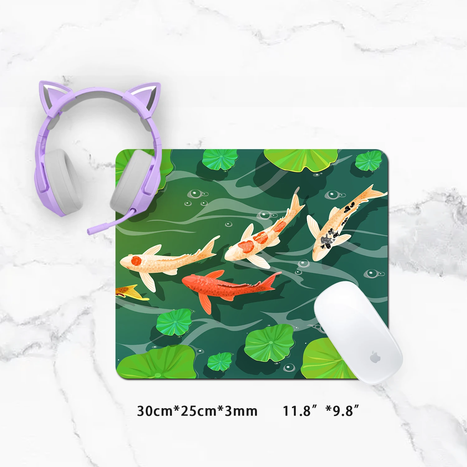 Lớn Kawaii Miếng Lót Chuột Chơi Game Nhật Bản Dễ Thương Hài Hòa Cá Koi XXL Bàn Thảm Không Thấm Nước Bọc Chống Trượt Bàn Để Laptop Phụ Kiện