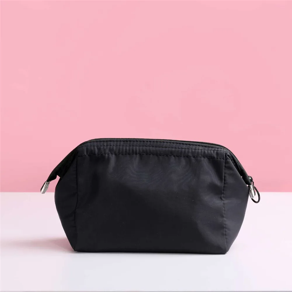 Women Cosmetic Bag Waterproof Solid Color Makeup Pouch Travel Portable Wash Toiletry Storage Bag Organizer Zipper Storage Bag