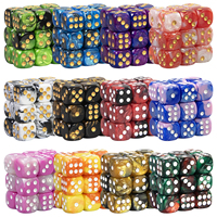 16mm D6 Acrylic Dices 6-sided Two Color Cube Round Corner Game Dice for Club Party DND RPG Board Game Bar Table Accessories