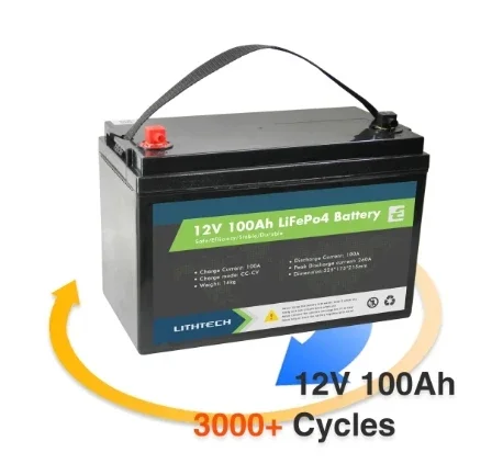 12v 100ah Lithium Iron Battery Bluetooth Batteries Phosphate Cell with BMS,Wires, Connector, Case