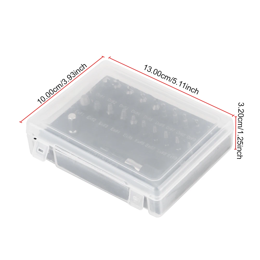 22/33 pezzi estrattore per viti punta di estensione magnetica estrattore per bulloni a testa rotta set di punte da trapano supporto strumenti per la rimozione delle viti danneggiate