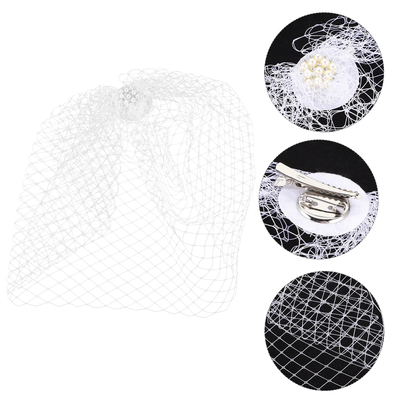 

White Birdcage Veil Wedding Mesh Bride Hair Accessories Elegant Bridal Headpieces for Brides ceremonies parties banquets