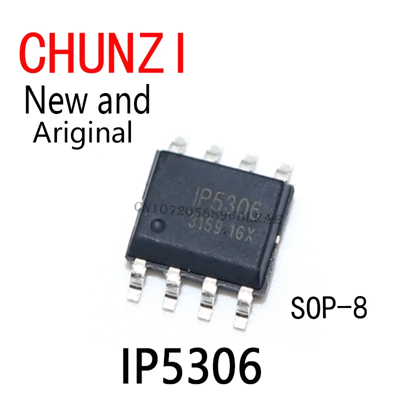 5Pcs New and Original SOP-8 2.1A Charge 2.4A Discharge High Integration Mobile Power Chip New IC IP5306