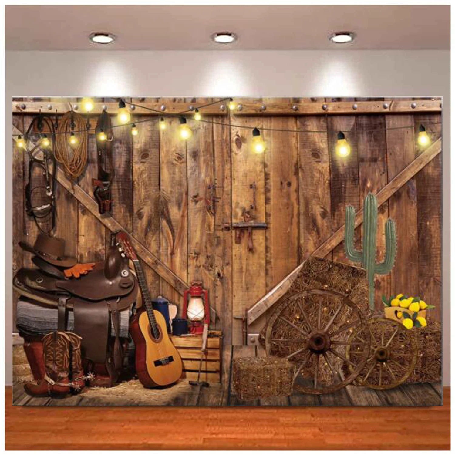 

Farm Barn Cowboy Photography Backdrop Rustic Warehouse Fall Wooden Door Board Country Wild West Birthday Party Background