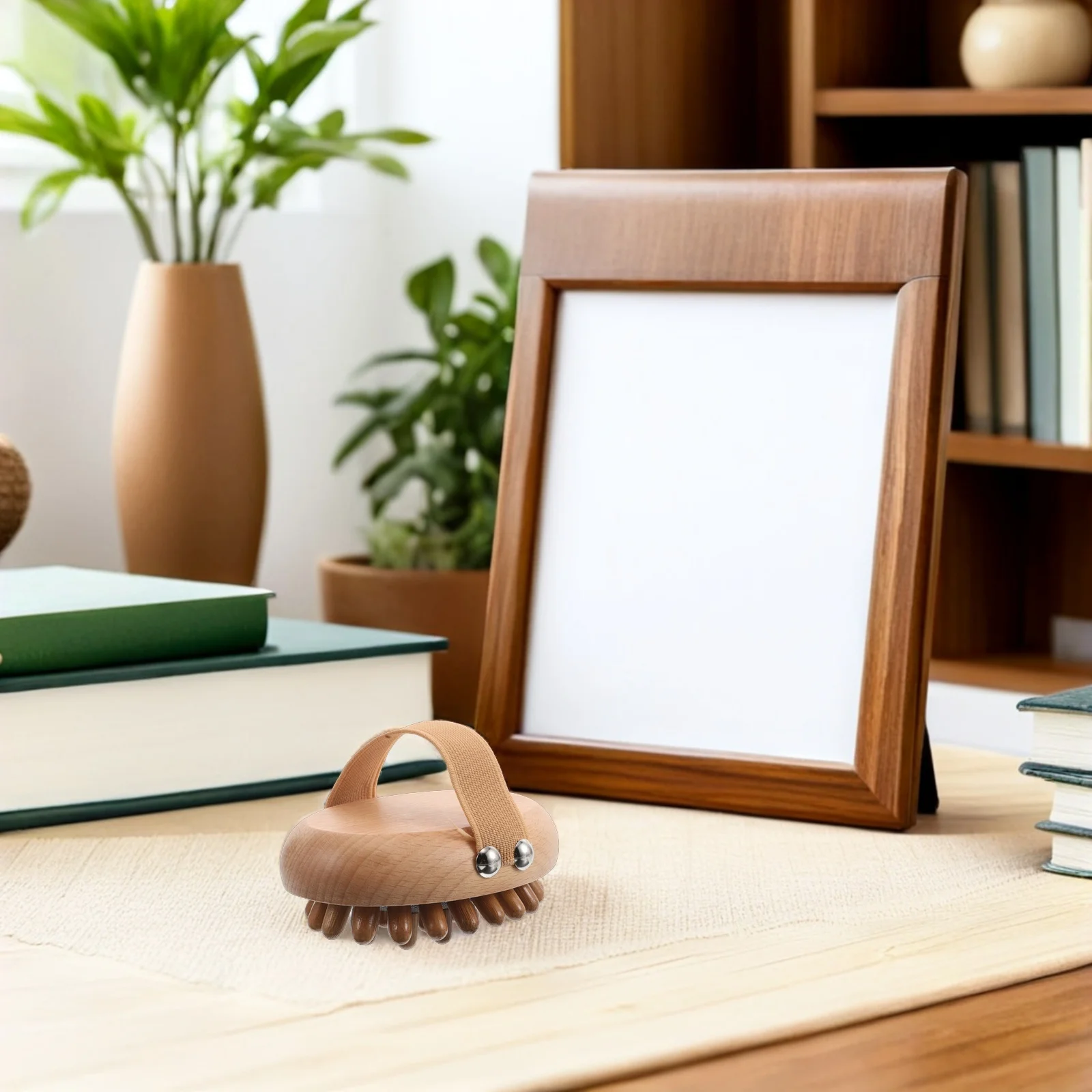 2 pezzi pettine per massaggio del cuoio capelluto in legno di faggio cuscino morbido spazzola per capelli a denti larghi rilassamento testa spa strumento digitopressione punto di attivazione