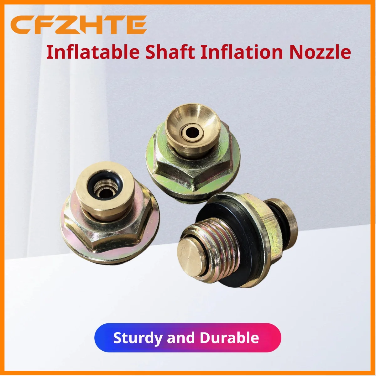 1pcs 14x1.5mm Inflatable Shaft, Galvanized Iron Shell, Pneumatic Shaft Nozzle, Horn Mouth/O-type, Inflation Gun, External Thread