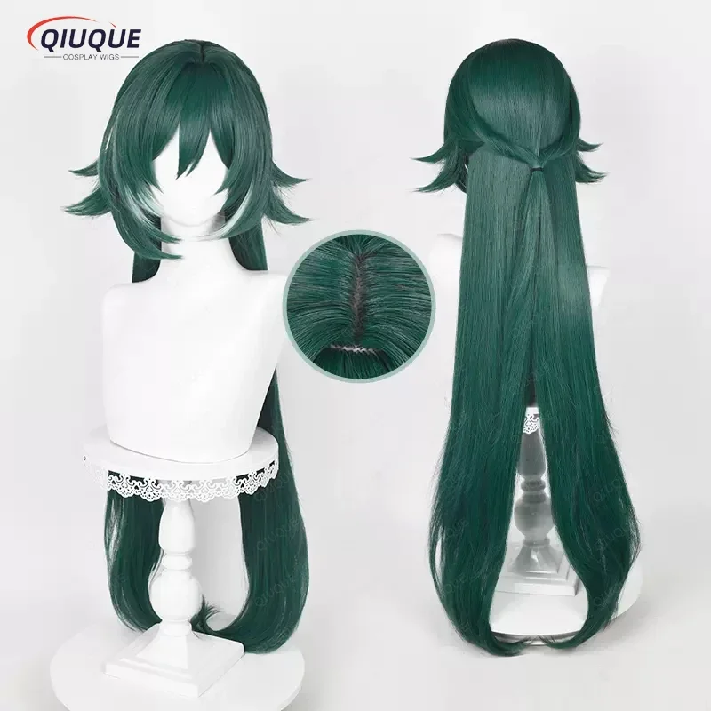 Game Honkai Star Rail Yukong Cosplay Wig Long Dark Green Gradient Heat Resistant Hair Synthetic Hair Anime Wigs   Wig Cap BS8996