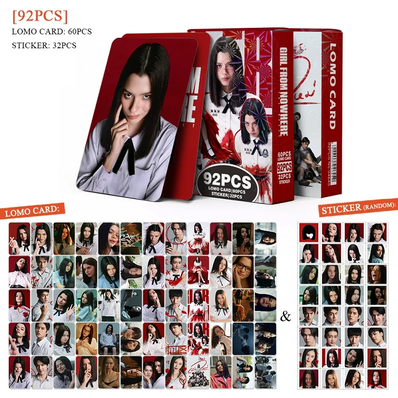 92PCS Thai Drama Girl From Nowhere The Reset Photo Cards With Mini Stickers Nanno LOMO Cards Perfect Gift For Fans