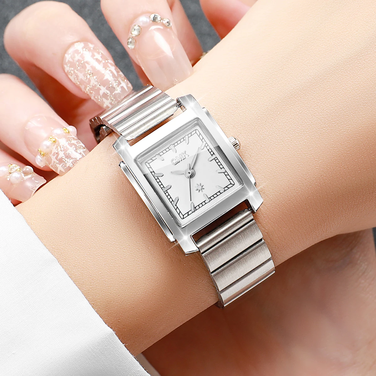 Fashion Square Dial Women Watches Ultra-thin Band Ladies Quartz Wristwatch Reloj Mujer Girls Clock Gift(Without Box)