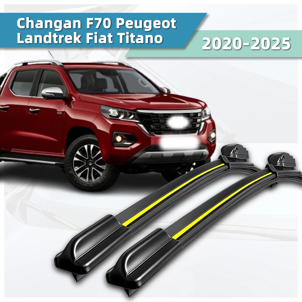 

Suitable For Changan F70 Peugeot Landtrek Fiat Titano(2020-2025)Wipers Natural Rubber Stable Silent Car Front Windshield Wipers