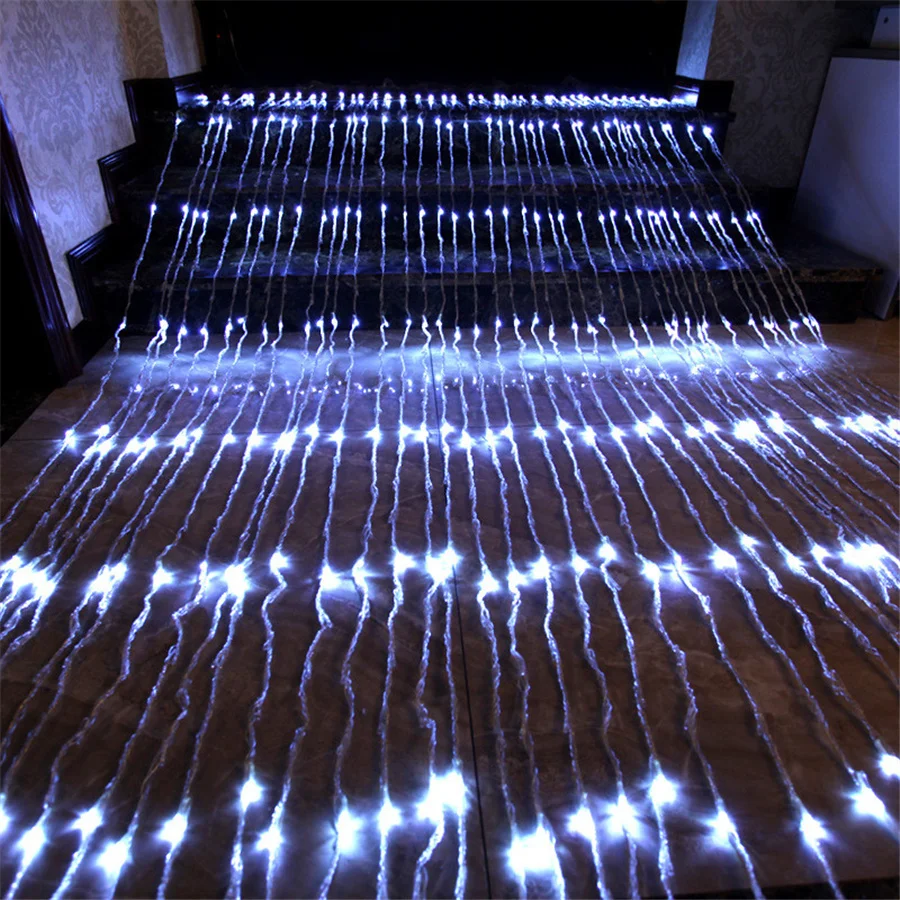 New LED Waterfall Curtain Meteor Shower String Light 3 x3/3 x2m Christmas Garland Fairy Lights Wedding Party Background Lamp Decor