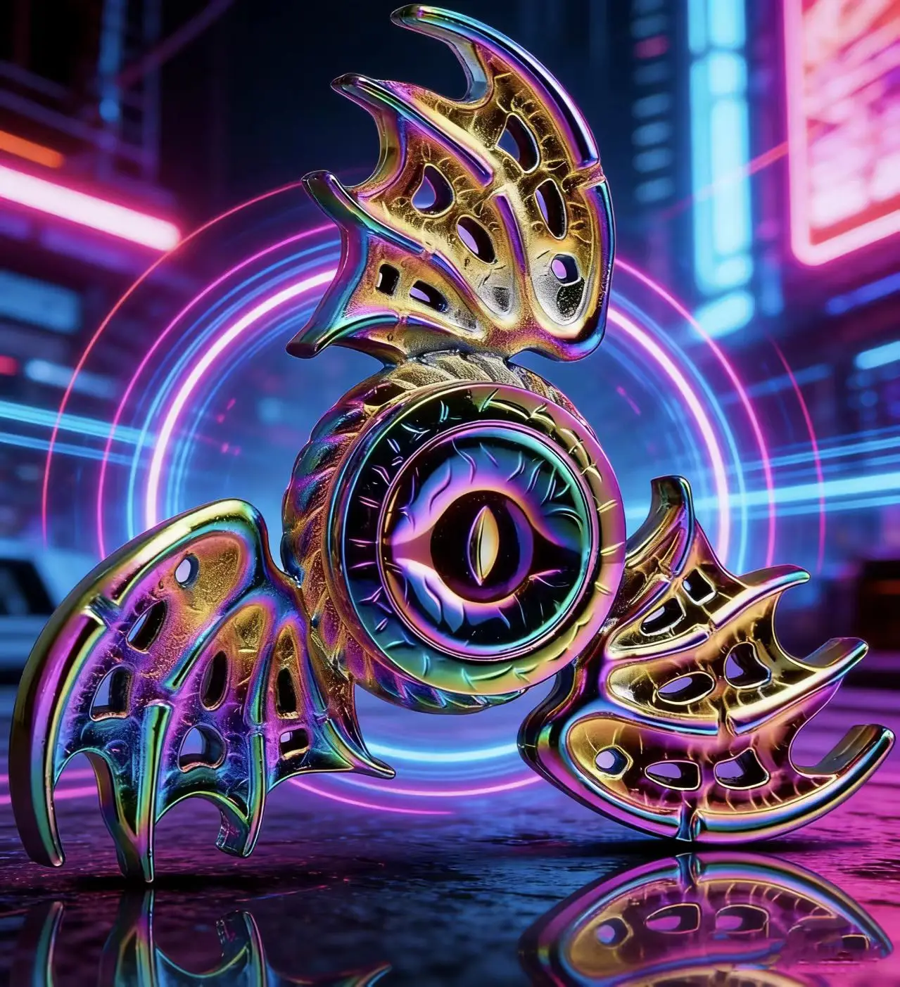 Dragon Wings Eye Tri Fidget Spinner Metal Hand Spinner Low Noise High Speed Focus Toy with Steel Self-Lubricating Bearing