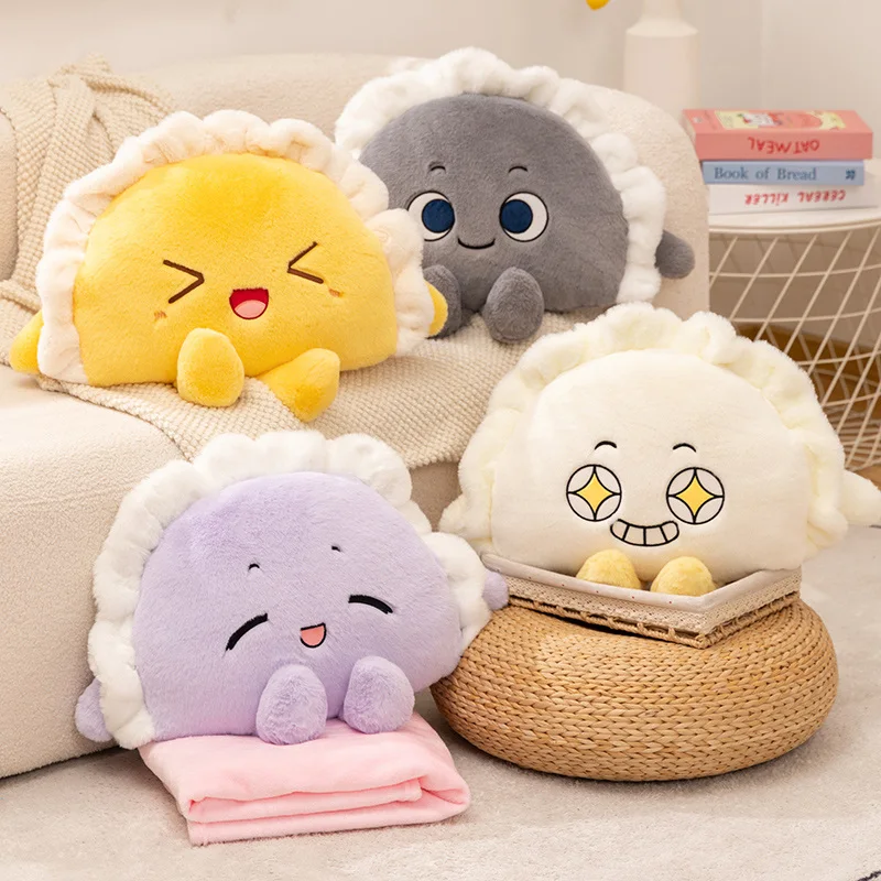 

Kawaii Dumpling Plush Pillow Soft Stuffed Doll Food Theme Bed Sofa Cushion Toy Woollen Blanket Home Gift for All Ages