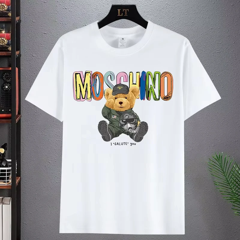 夏かわいいクマプリントパターン純粋な綿ソフトで快適なレジャー休暇原宿ユニセックス弱虫卸売ポル市長