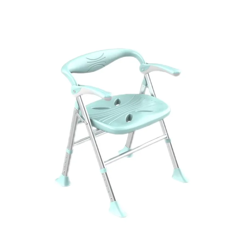 Folding Aluminum Alloy Bath Chair Elderly Nursing Home Use Non slip Design Age Friendly Bathroom Shower Chair 150kg Capacity