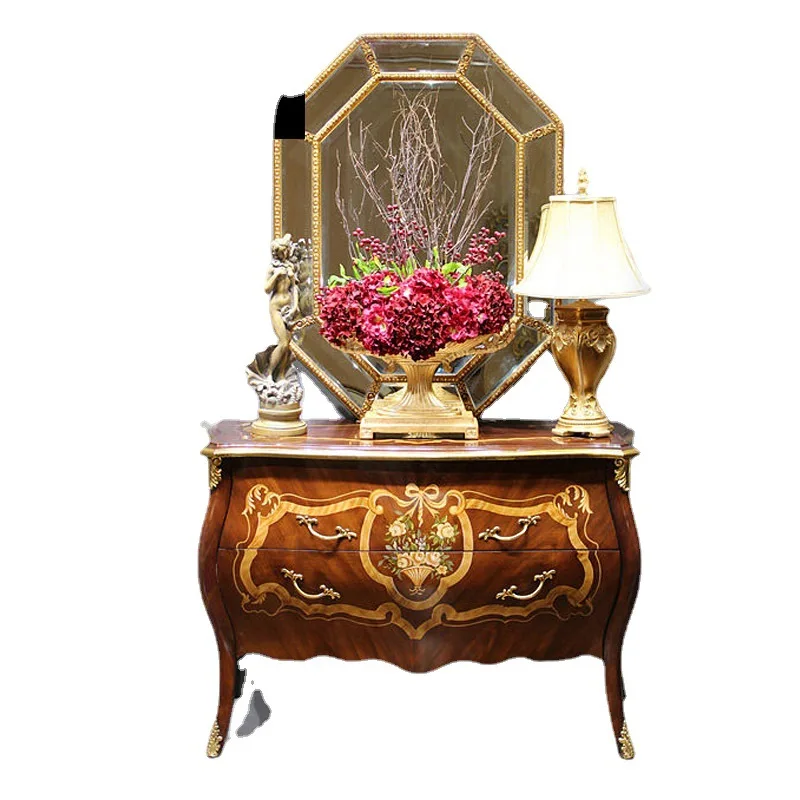 French neoclassical European-style porch cabinet furniture mahogany carving porch cabinet foyer cabinet furniture