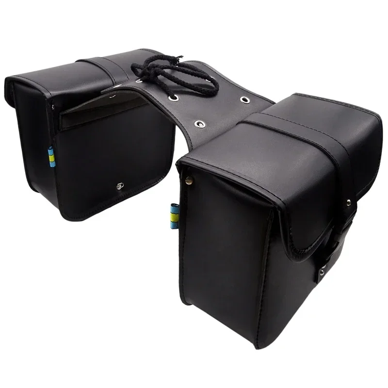 Motorcycle Retro Fashion Saddle Bags Pouch Storage Case Side Luggage Tool Suitcase PU Leather PVC Bags