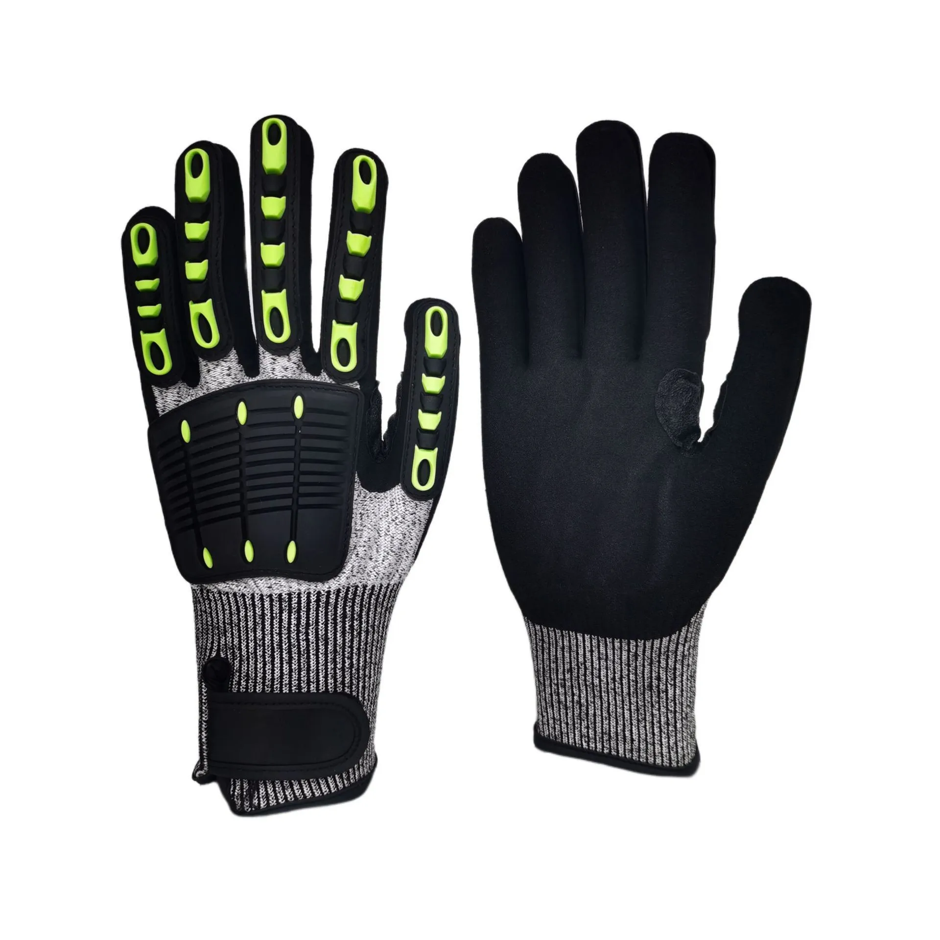 Gants anti-coupure, gants de protection du travail de qualité 5, nitrile antidérapant et résistant à l'usure, vente en gros et distribution en usine