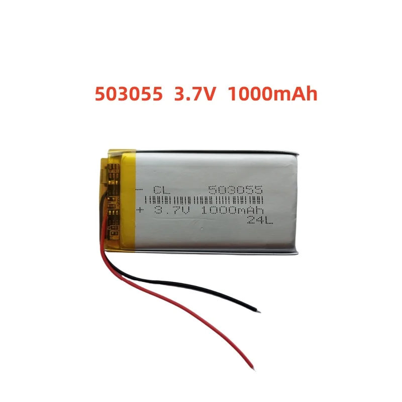 

3.7V 1000mAh Li-Polymer Replacement Li Lipo Battery 503055 JST 2Pin 1.0/1.25/1.5/2.0/2.54mm Connector For GPS Camera LED